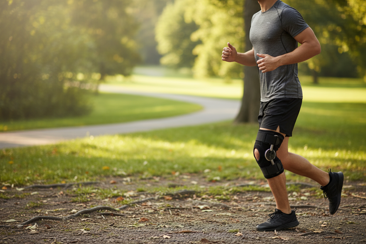 Knee brace banner background