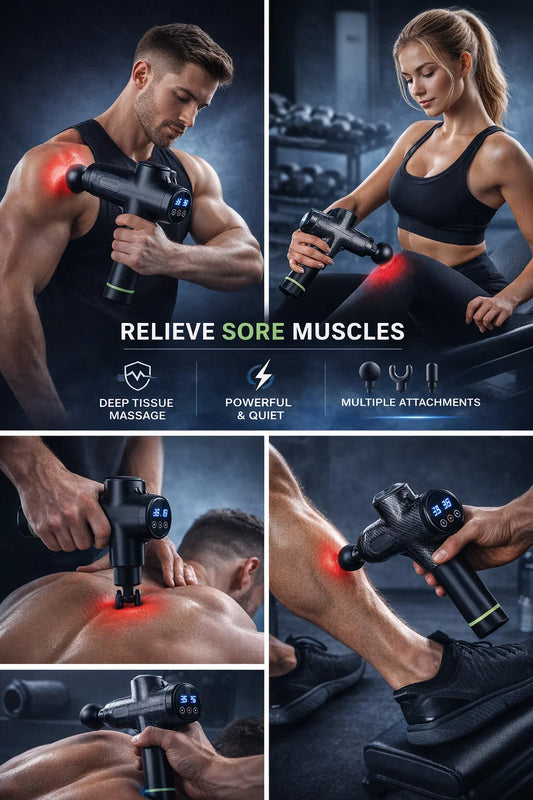 20 Level Massage Gun Fascia Deep Muscle Relax Body Neck Massager Electric Fitness Equipment