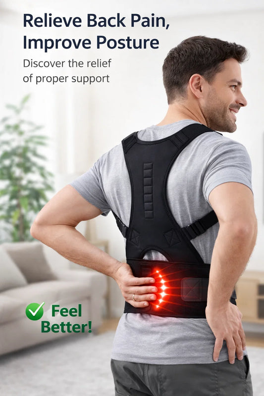 Back Posture Corrector - Adjustable Support Brace for Men & Women